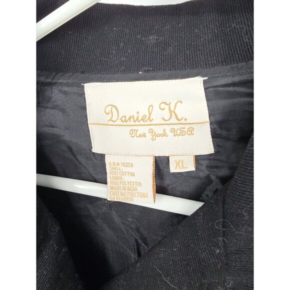 Daniel K New York USA Size XL Jacket Black Embroidered Butterfly Button Up - Picture 3 of 5